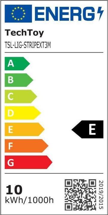 Energie-Label Z-Wave TSLLLIG-STREXT3M - TechToy Smart Strip Extension RGB 3m Wi-Fi (RGB, 300 cm, Indoor)