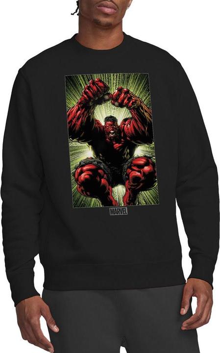 Actual product image Unisex Adult Red Hulk Attack Sweatshirt (XL)
