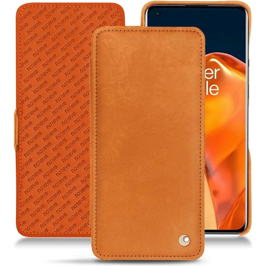 Noreve Lederschutzhülle horizontal (OnePlus 9 Pro), Smartphone Hülle, Orange