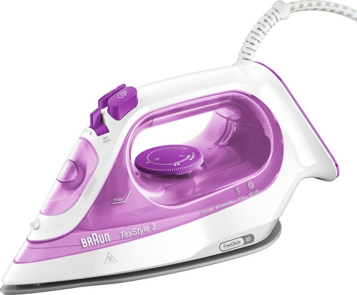 Image du produit Braun TexStyle 3 SI 3030 Fer à repasser à sec & vapeur Semelle céramique Ultra-Glide (2300 W, 145 g/min)