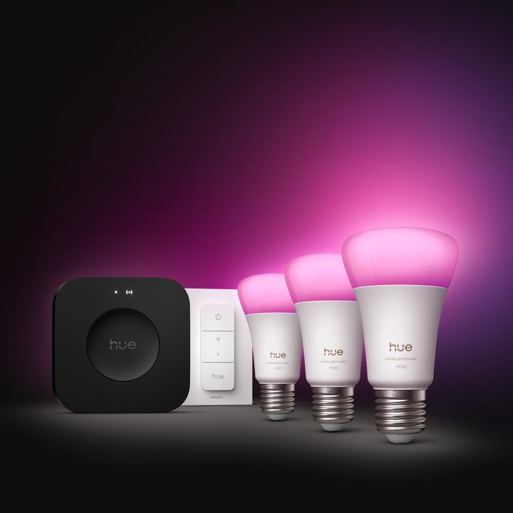 Produktbild Philips Starter Kit Bridge Pro + LED White & Color Ambiance (E27, 1100 lm, 5 x)