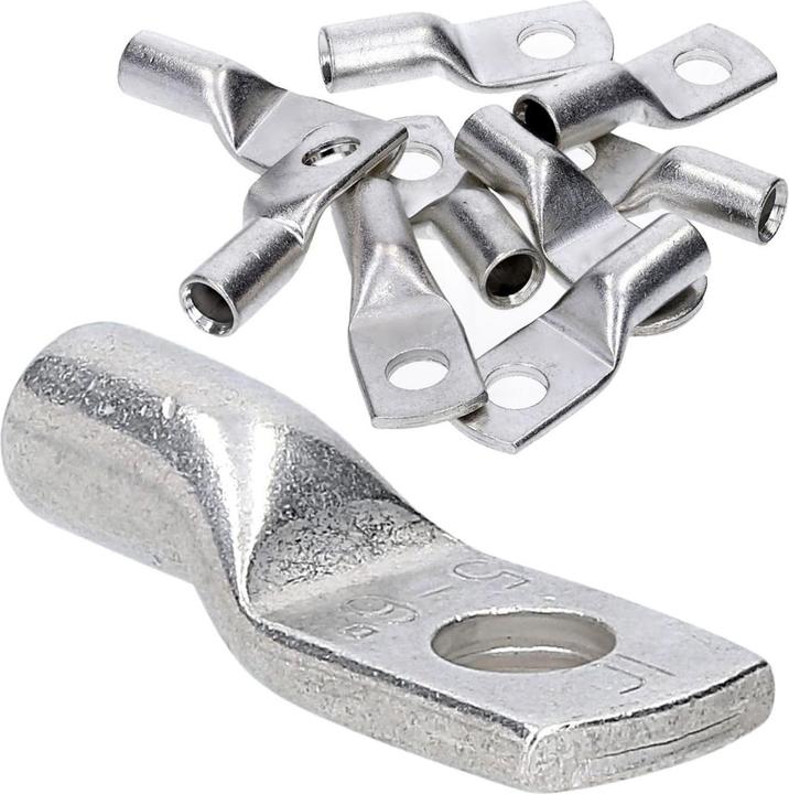 Kalitec 10 Stück HR6-5 Handelsübliche Rohrkabelschuhe 6mm² M5 I ohne Sichtloch I Made in Germany