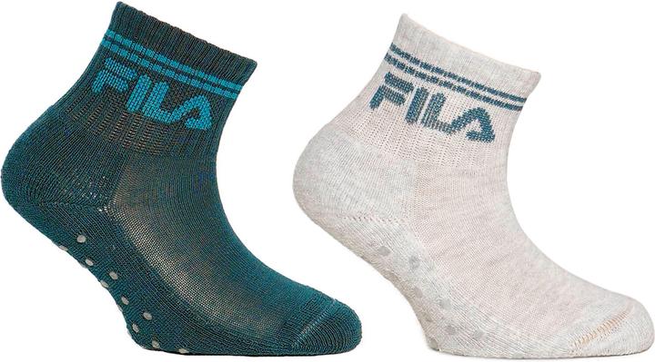 Produktbild FILA Junior Quarter Plain Socks With Abs 2 Pack (2er Pack, 27 - 30)