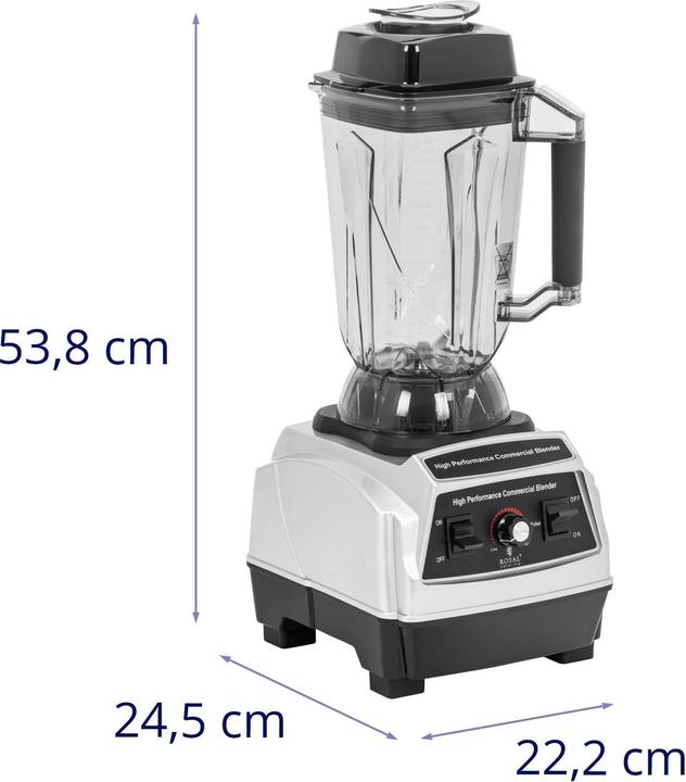 Produktbild Royal Catering Standmixer 1680 W 2-l-Behälter 24 500 U/min Pulsfunktion Blender Smoothie Maker (1500 W)