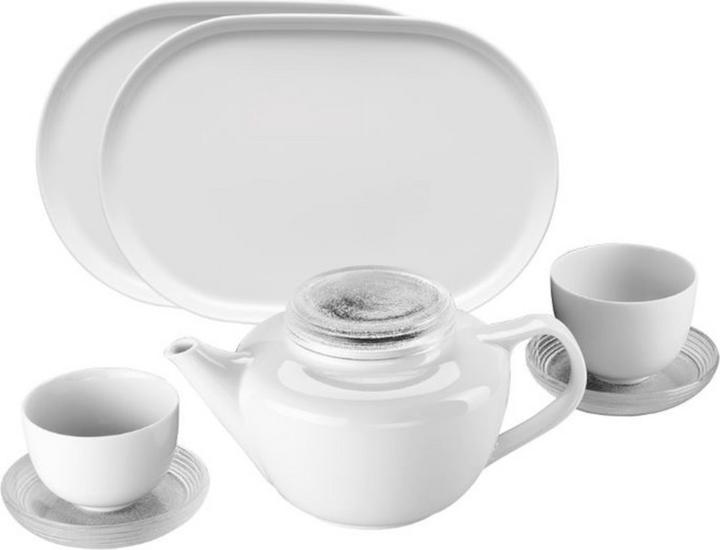 Rosenthal WAN tea set 7 pcs. white/glass (19535-2849