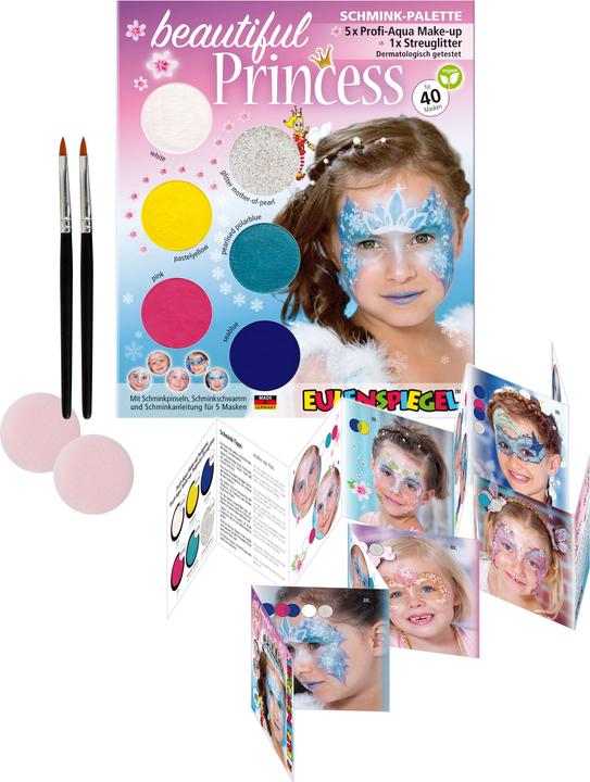 Productafbeelding 207031 - Make-up palet Beautiful Princess, instructies voor 5 prinsessenmaskers, kind