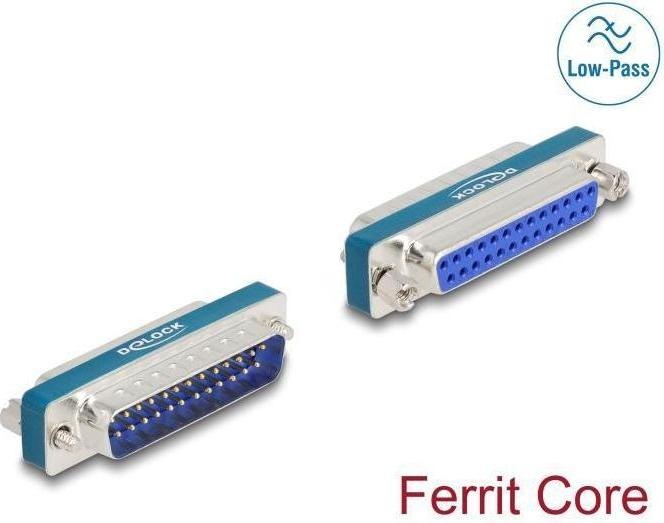 Actual product image Delock HF/EMI interference suppression filter D-Sub 25 pin plug to socket m (0.05 m)
