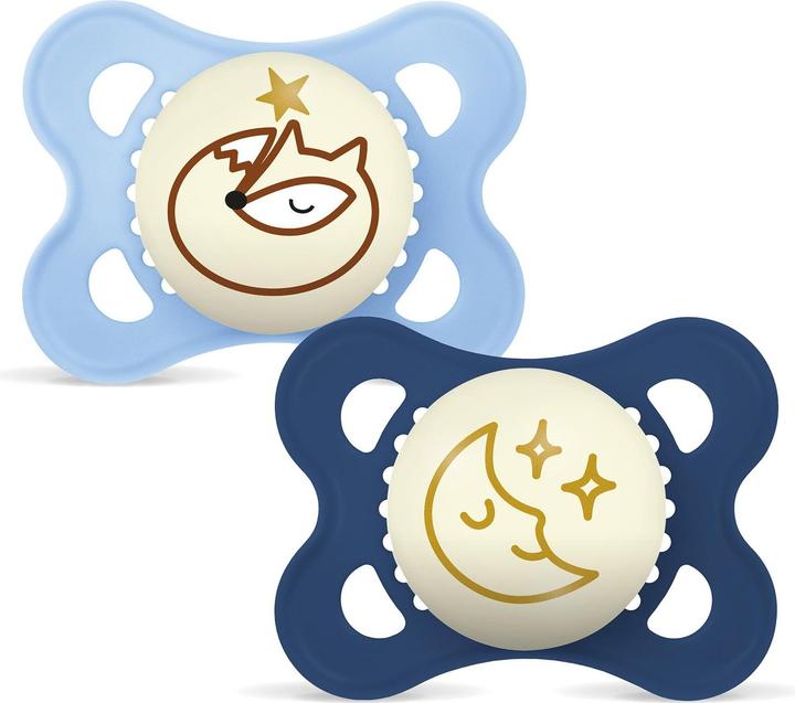 Actual product image MAM - Original Night Silk 2p Box V - Blue - 0-6m (2x, 0 - 6 Months)