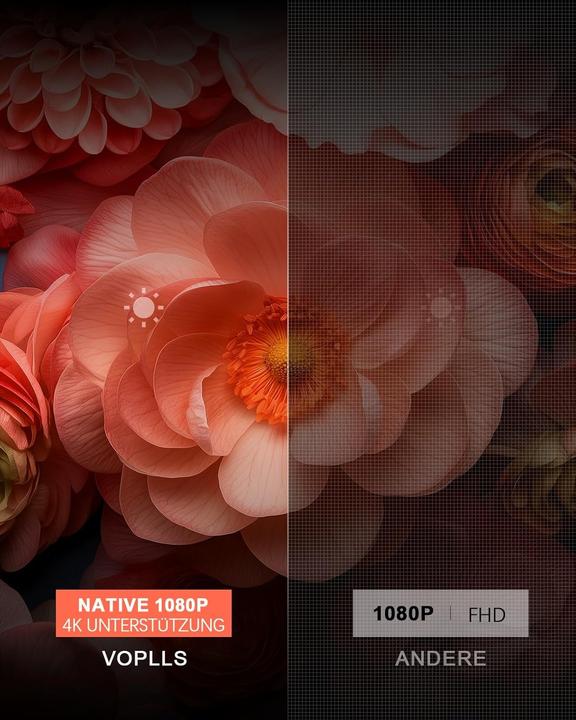 Actual product image Voplls Mini Beamer (Full HD, 290 lm)