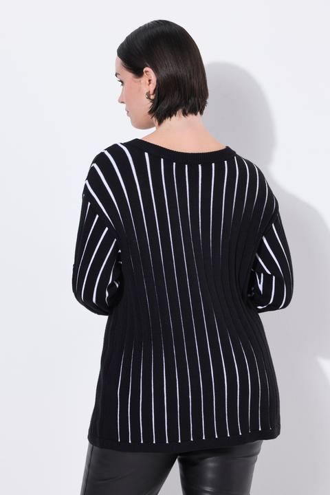Immagine prodotto Ulla Popken Pullover, Längsstreifen, Slim Fit, Langarm (42, 44)