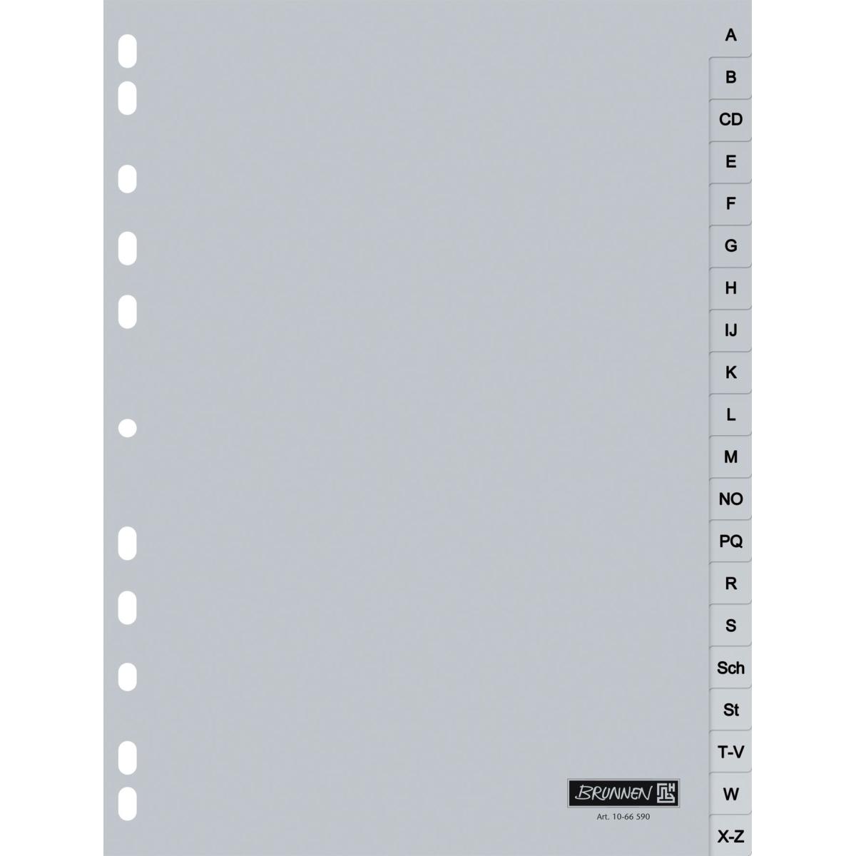 Thumbnail - Brunnen, Ordner Zubehör, Ordnerregister Vollformat A-Z grau 20-teilig, 1 St.