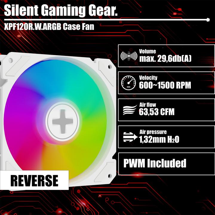 Image du produit Xilence Lüfter 120*120 Performance A+ REVERSE ARGB weiss (120 mm, 1 x)