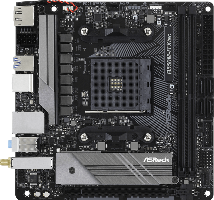 Actual product image AsRock B550M-ITX/ac (AM4, AMD B550, Mini-ITX)