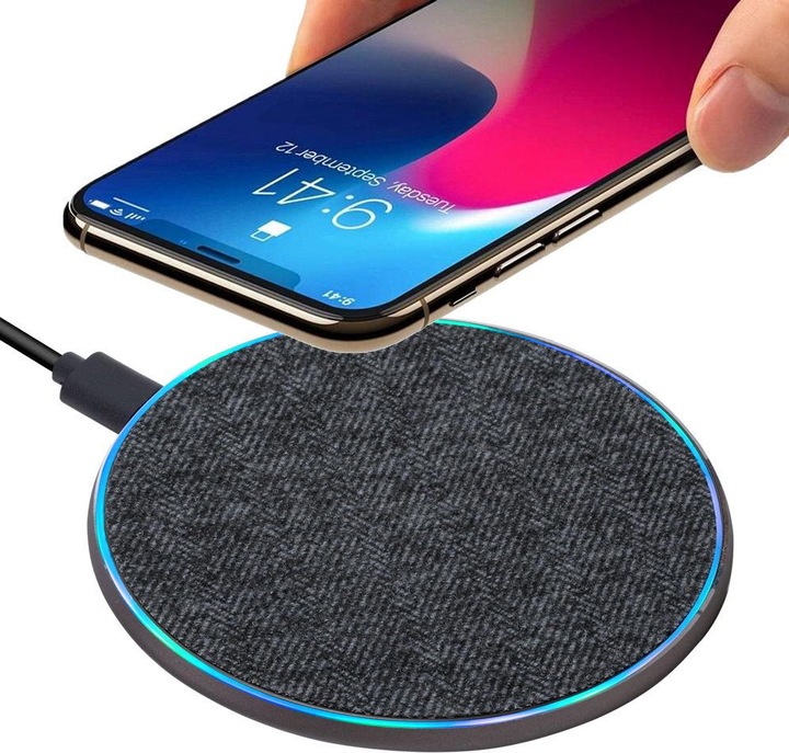 Image du produit Rivacase chargeur Wireless Pad sans fil rapide tissu gris (10 W)