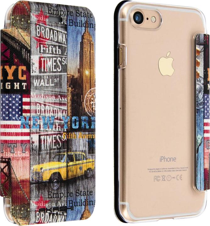 Actual product image Akashi Flip-Schutzhülle New York Sunset für Apple iPhone 7 und 8 (Apple iPhone 7, Apple iPhone 8)