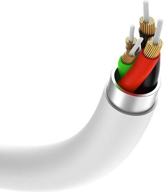 Actual product image Vipfan L08 USB-C to mini jack 3.5mm AUX cable, 10cm (white) (0.10 m, 3.5mm jack (AUX))