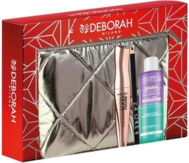 Deborah Milano Milano Gift Set for Women including Instant Maxi Volume Mascara, 24 Hour Eye Pencil 251 Black, and B (Make up Set)