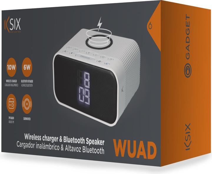 Image du produit KSIX Wuad Horloge D'Alarme Chargeur Sans Fil 10w Bluetooth Speaker Fm Radio