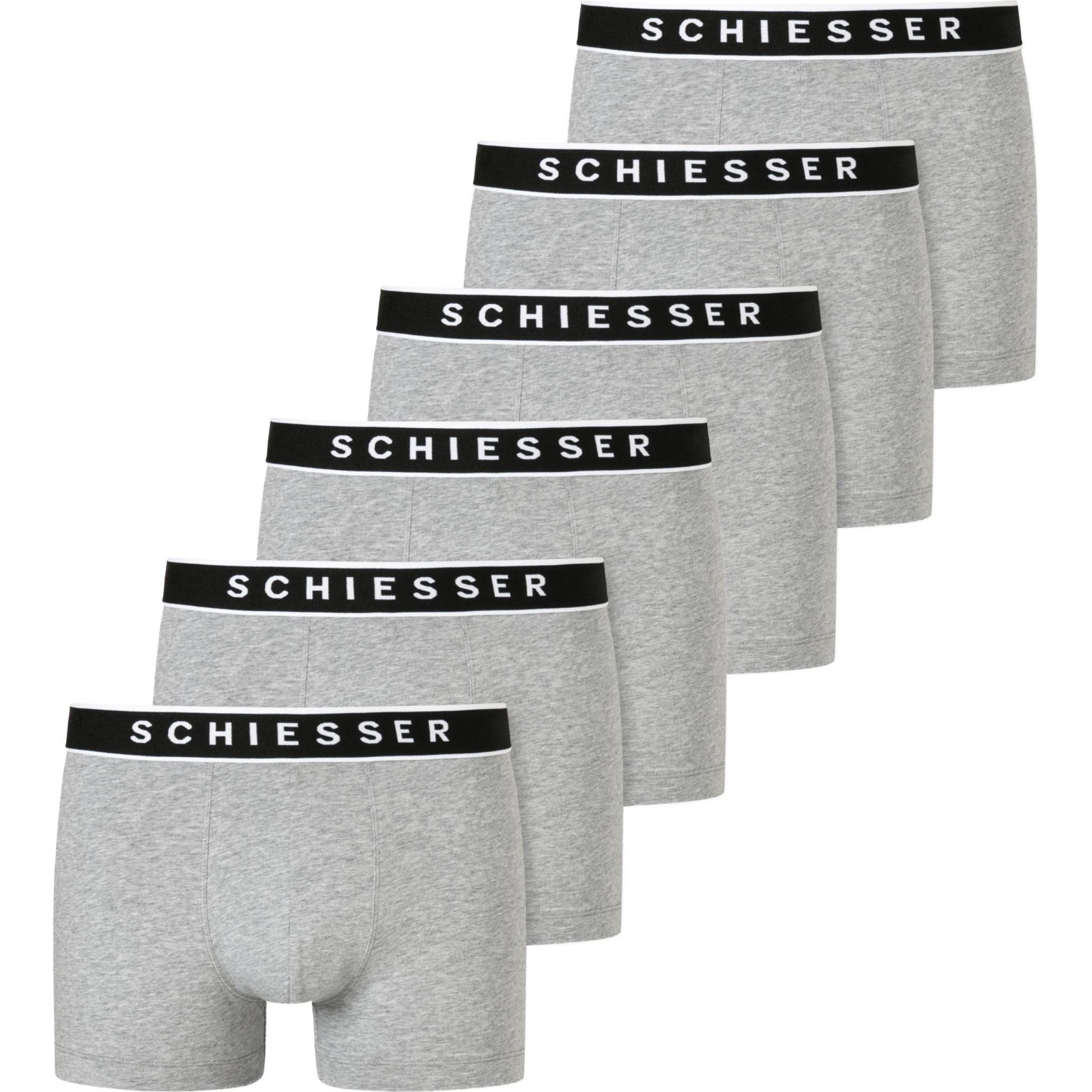 Schiesser, Herren, Unterhosen, 6er Pack - 95/5 - Organic Cotton Shorts / Pants, Grau, (L, 6er Pack)