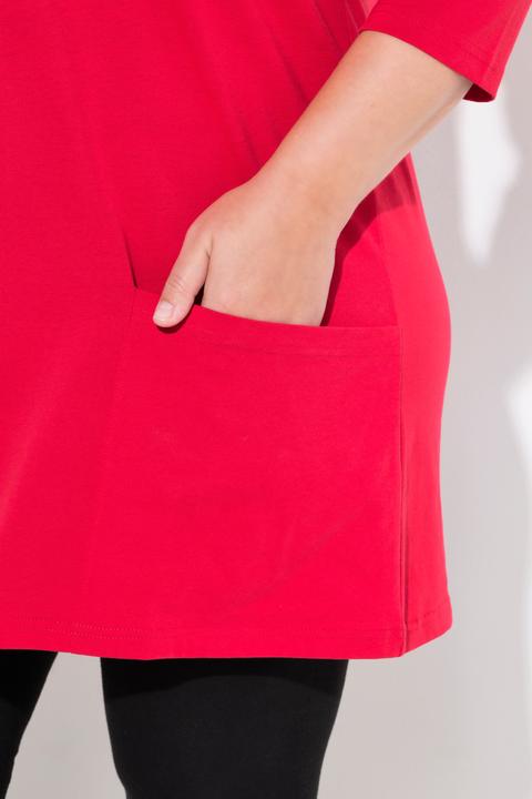 Produktbild Ulla Popken Longshirt, Taschen, A-Linie, Carree-Ausschnitt, 3/4-Arm (58)