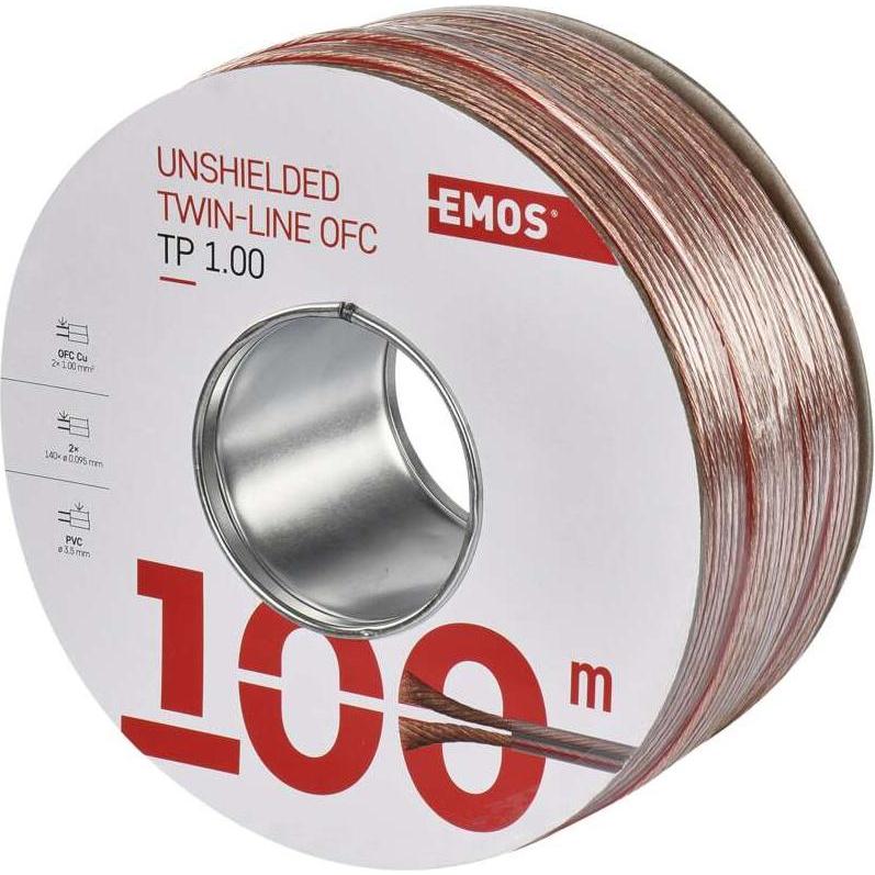 Emos, Kabelleitung, UTP-Kabel 2x1,0mm transparent, 100m (100 m)