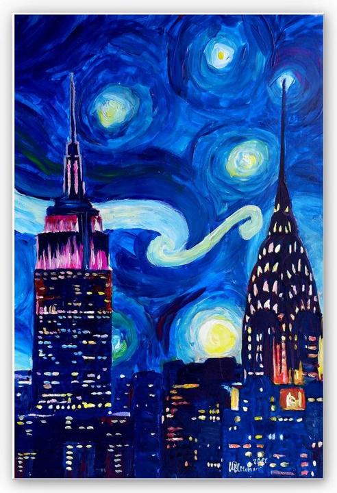 Produktbild Trenddeko Bleichner - New York bei Nacht (70 x 100 cm)