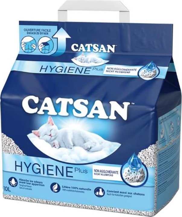 Catsan Hygiene Plus (Non agglomerante, Biodegradabile, Neutralizzante, 4.82 kg)