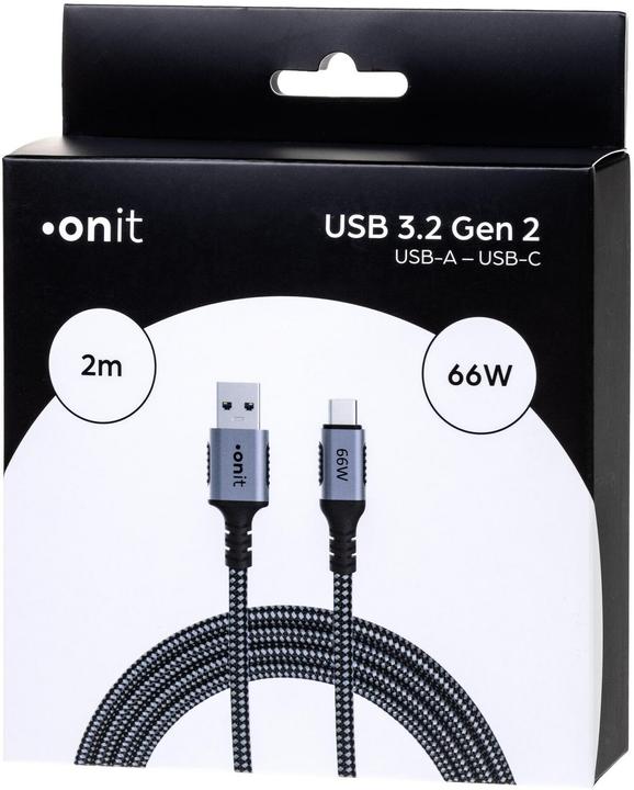 Produktbild Onit USB A – USB Typ C (2 m, USB 3.1, 66 W)