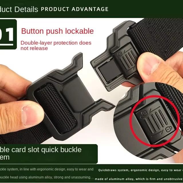 Actual product image Swissdetector Durable tactical belt - Quick-release buckle - TAN