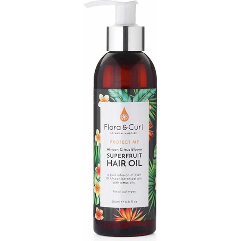 Flora & Curl, Shampoo, PROTECT ME african citrus superfruit hair oil 200 ml (200 ml, Flüssiges Shampoo)