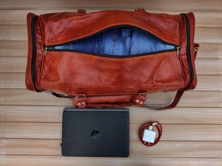 Produktbild Only-Bags.Store Leder Seesack, handgefertigte Leder Weekender, Turnbeutel, Urlaub Seesack, Leder Reisetasche