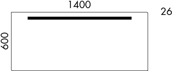 Actual product image burgbad Eqio miroir lumineux avec éclairage LED horizontal, 1400x26x600mm, SIGP140PN258, SIGP140PN258 (140 x 60 cm)