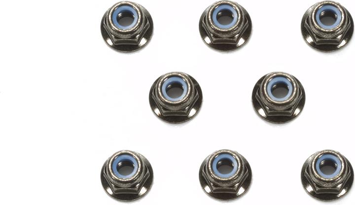 Tamiya M4/4mm Stoppmutter (8) Schwarz elox.