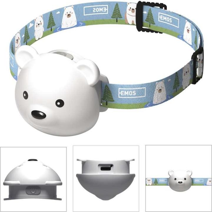 Actual product image Emos LED aufladbare Stirnlampe Bär P3543, 80 lm,Li-Pol 500 mAh (80 lm)