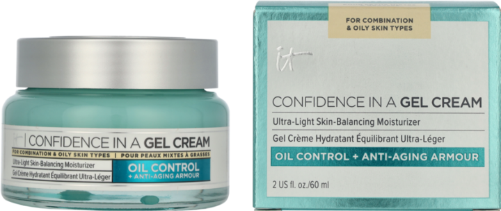 Actual product image It Cosmetics Confidence in a Gel Cream Oil Control Hydrating Oil-Free Face Moisturizer with Niacinam (60 ml, Face gel)