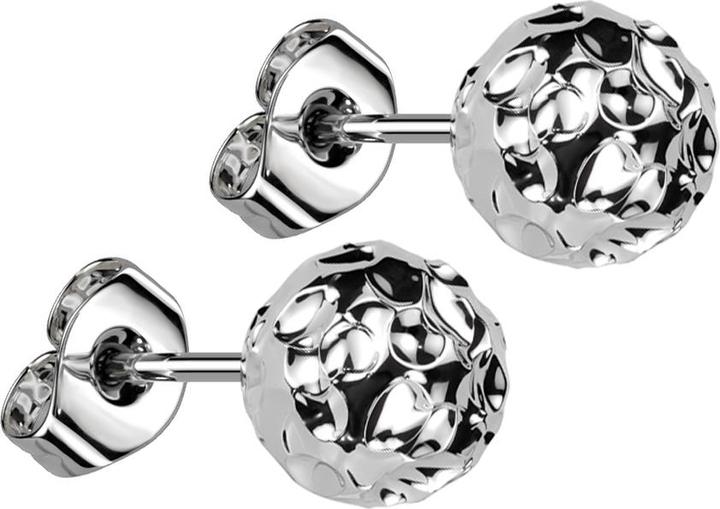 Immagine prodotto Star Piercing Orecchini a perno in argento con pallina martellata (senza ottone, Acciaio chirurgico 316L)