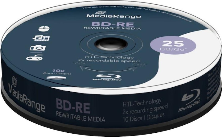 Image du produit MediaRange BD-RE 2x Single Layer 25GB 10 P. (10 x)