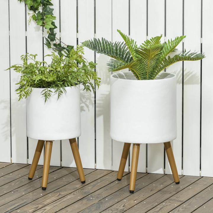 Produktbild Outsunny Pflanztöpfe-Set mit Abnehmbaren Füssen (31 cm)