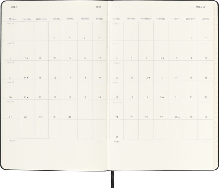 Productafbeelding Moleskine Schüleragenda Hard Cover Weekly Horizontal (13 x 21 cm, Engels)