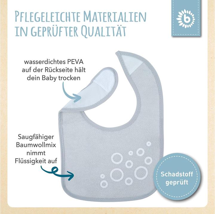 Image du produit Bieco Lätzchen 10er Set, Petrol/Schiefer 30 x 21 cm (0 Mois)