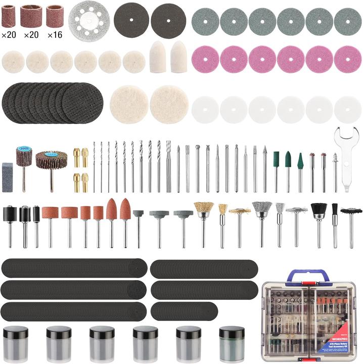 Actual product image Workpro Multifunktionswerkzeug Zubehör Set 476 tlg.