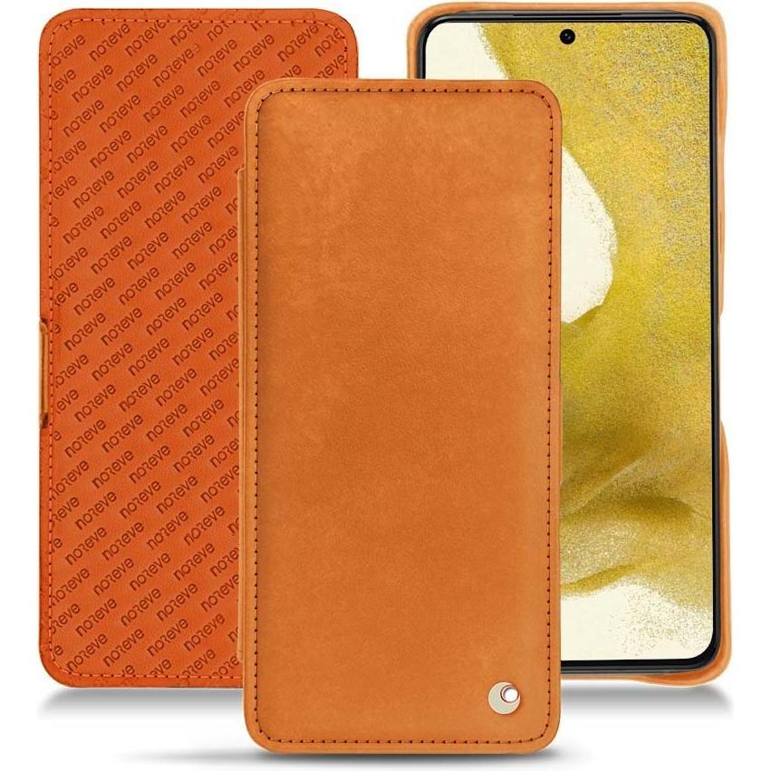 Noreve Lederschutzhülle horizontal (Samsung Galaxy S22), Smartphone Hülle, Orange