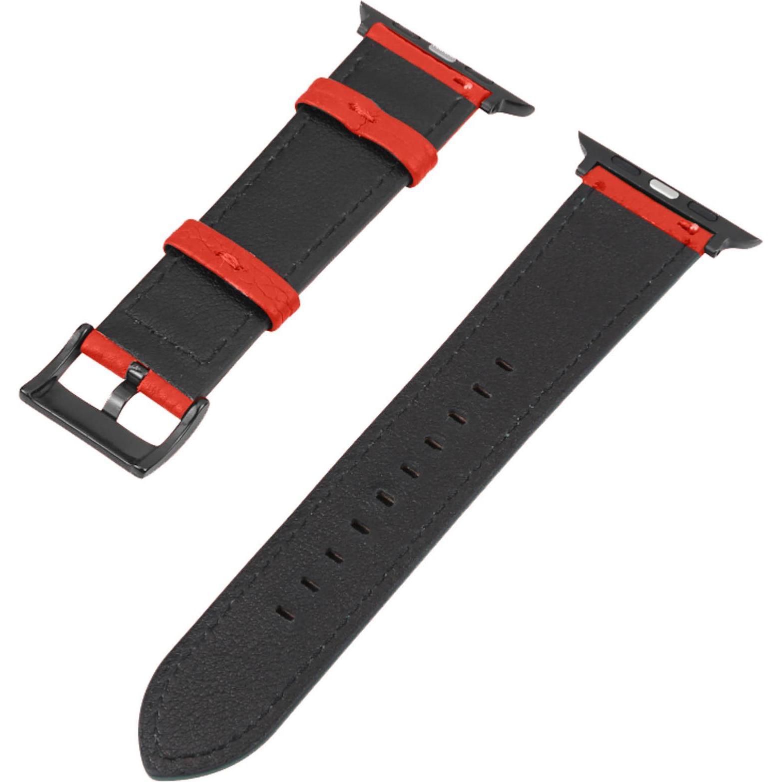 Avizar Ersatzarmband (Echtleder, Apple Watch Series 6, Apple Watch Series 7, Apple Watch Series 8), Uhrenarmband, Rot