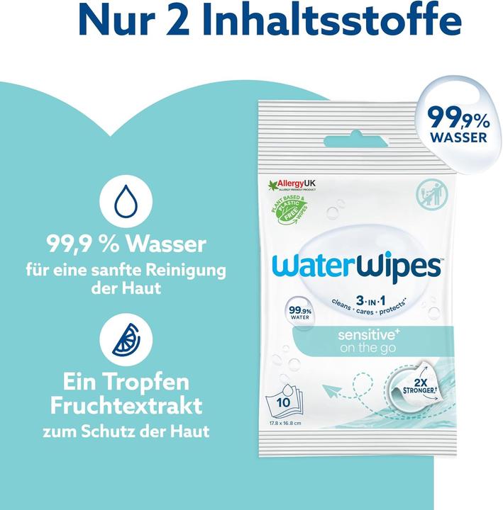 Immagine prodotto WaterWipes Sensitive+ On The Go (10 x 100 pz.)