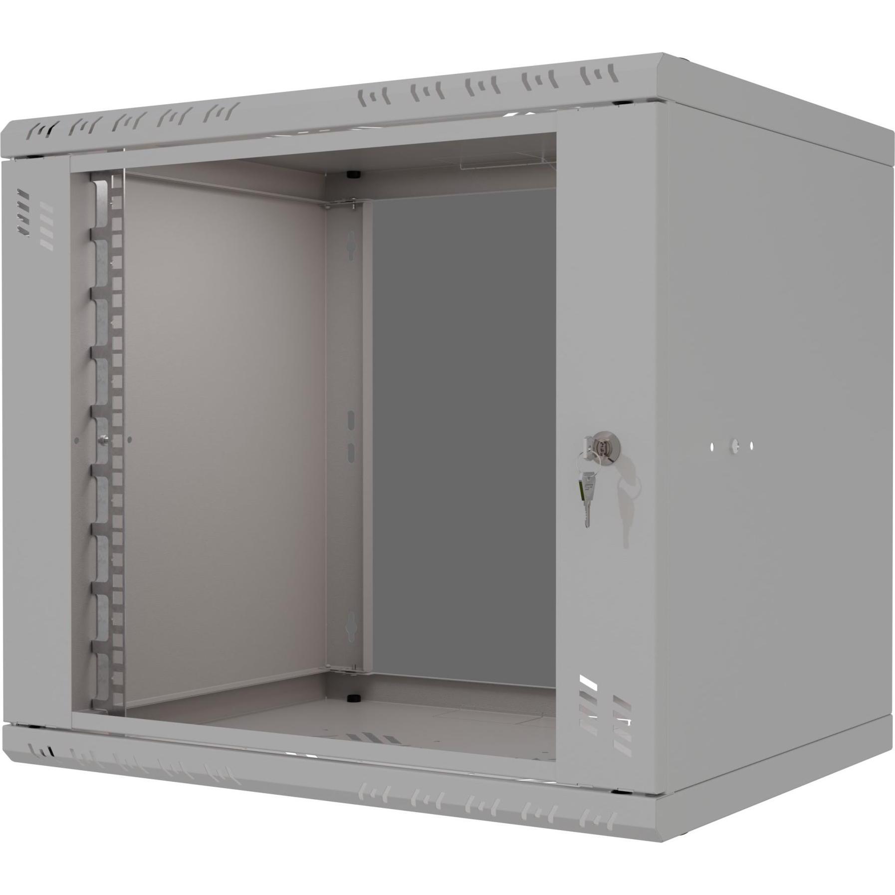 Stalflex Rack Cabinet 19" 9U, 600mm, Glass Door, Grey S-RC19-9U-600GG (9 HE, Rack da 19 pollici), Armadio rack, Grigio