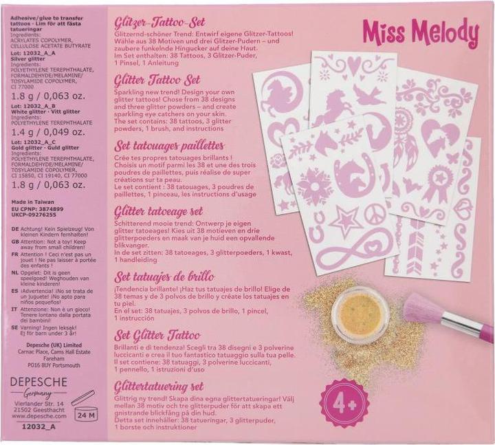 Actual product image Depesche Miss Melody - Glitter Tattoo Set
