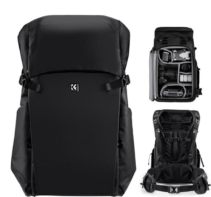 Actual product image K&F Concept Outdoor Backpack 30L Star Wander 04 (Black) (Photo backpack, 30 l)