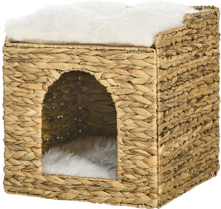 Image du produit PawHut Rotin maison pour chats avec coussins (Chat)