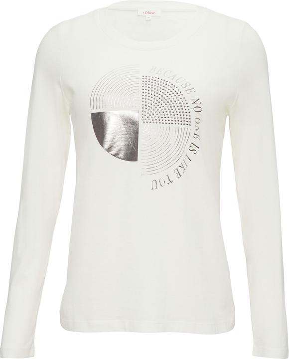 Actual product image S.Oliver T-Shirt Longsleeve mit Metallic-Print und Schmucksteinen (46)