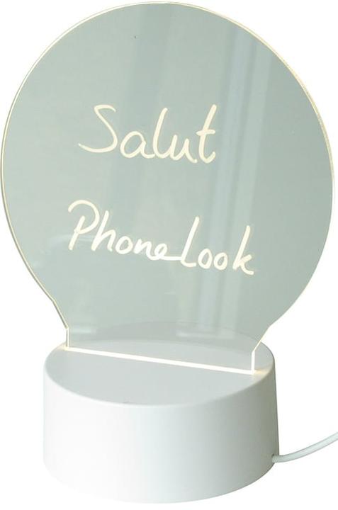 Immagine prodotto PhoneLook Bacheca luminosa a LED trasparente con vetro rotondo e base bianca